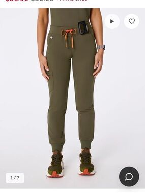 Figs SPRUCE Jogger Pants with Coral Drawstring